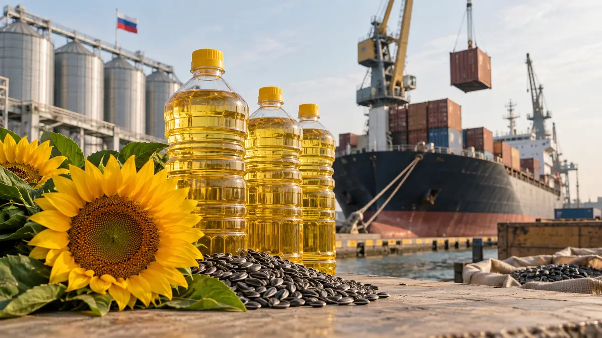 Russian sunflower oil export flows to India, Turkey and China in 2024