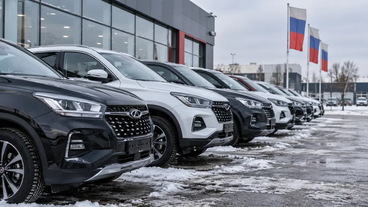 Russian car dealership with record price tags on new and used cars