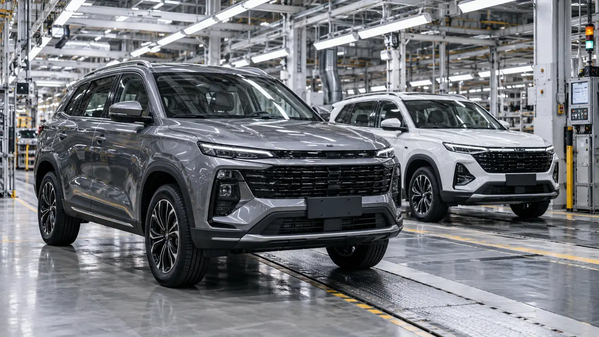 Moskvich M70 and M90 crossovers of the new M line at the Moscow plant