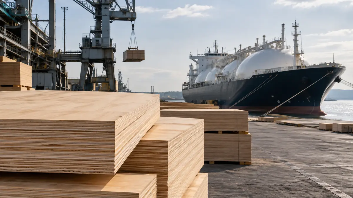 Segezha Group plywood production and export growth, including LNG tanker plywood