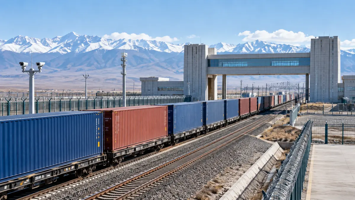 China-Europe freight trains crossing Xinjiang's Alashankou and Horgos rail checkpoints